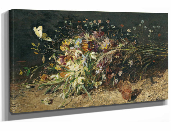 Olga Wisinger Florian A Bouquet Of Spring Flowers With Snowdrops By Olga Wisinger Florian