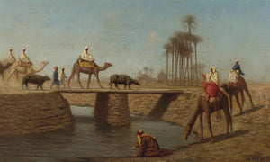 Charles Theodore Frere 18" x 12" / Unframed Paper A Bridge High Egypt By Charles Theodore Frere