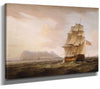 Thomas Whitcombe 14" x 11" / Stretched Canvas Wrap A British Man Of War Before The Rock Of Gibraltar By Thomas Whitcombe