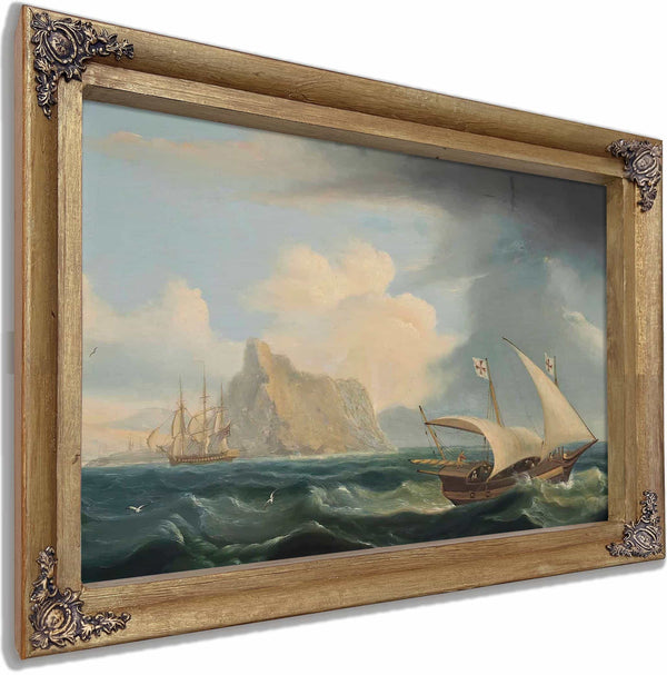 A British Warship And A Maltese Xebec In The Straits Of Gibraltar By Thomas Luny