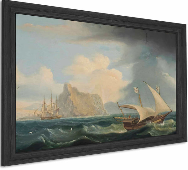 A British Warship And A Maltese Xebec In The Straits Of Gibraltar By Thomas Luny