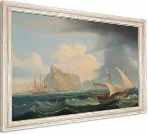 A British Warship And A Maltese Xebec In The Straits Of Gibraltar By Thomas Luny