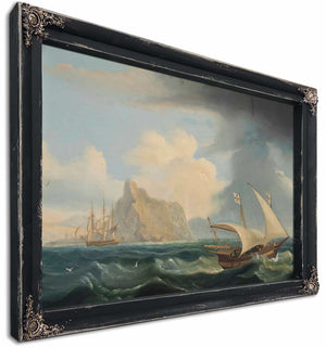 A British Warship And A Maltese Xebec In The Straits Of Gibraltar By Thomas Luny