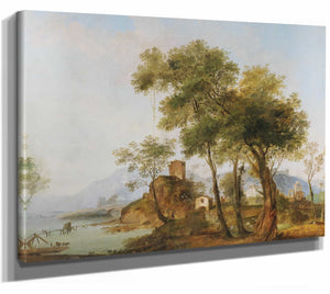 A Bucolic River Landscape By Giuseppe Bernardino Bison