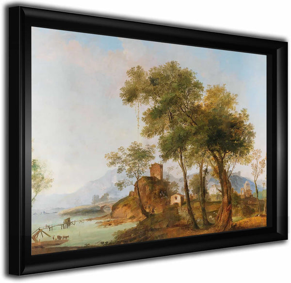 A Bucolic River Landscape By Giuseppe Bernardino Bison