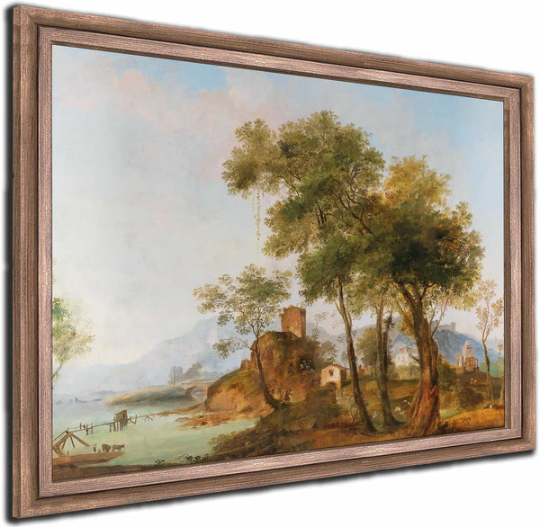 A Bucolic River Landscape By Giuseppe Bernardino Bison