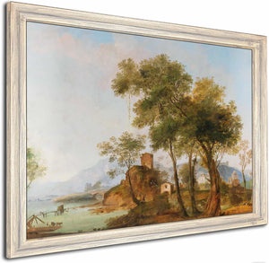 A Bucolic River Landscape By Giuseppe Bernardino Bison