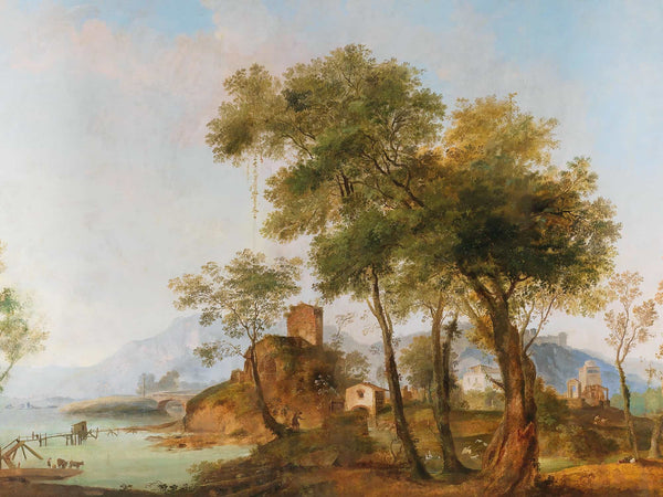 Giuseppe Bernardino Bison A Bucolic River Landscape By Giuseppe Bernardino Bison