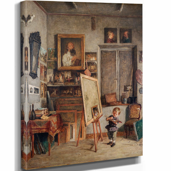 August Jernberg 11" x 14" / Stretched Canvas Wrap A Budding Talent By August Jernberg