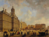 Bartholomeus Johannes Van Hove A Bustling Day In Front Of The City Hall On The Dam Square The Nieuwe Kerk In The Distance Amsterdam By Bartholomeus Johannes Van Hove