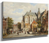 Willem Koekkoek 14" x 11" / Stretched Canvas Wrap A Busy Street In A Dutch Town By Willem Koekkoek