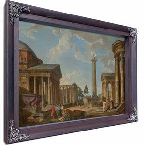 A Capriccio Of Roman Ruins By Giovanni Paolo Panini