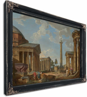 A Capriccio Of Roman Ruins By Giovanni Paolo Panini