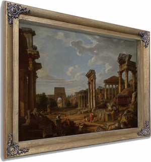 A Capriccio Of The Roman Forum By Giovanni Paolo Panini