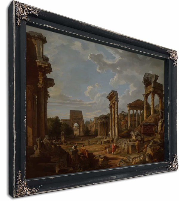 A Capriccio Of The Roman Forum By Giovanni Paolo Panini