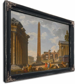 A Capriccio View Of Rome With Ancient Ruins And The Flaminian Obelisk By Giovanni Paolo Panini