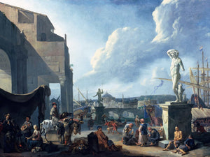 Johannes Lingelbach A Capriccio View Of Rome With The Castel Santangelo By Johannes Lingelbach