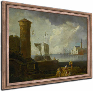 A Capriccio View Of San Giorgio Maggiore Venice By Marco Ricci