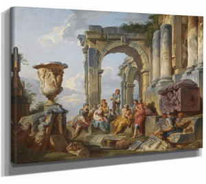 A Capriccio With Saint Peter Preaching To The Romans By Giovanni Paolo Panini