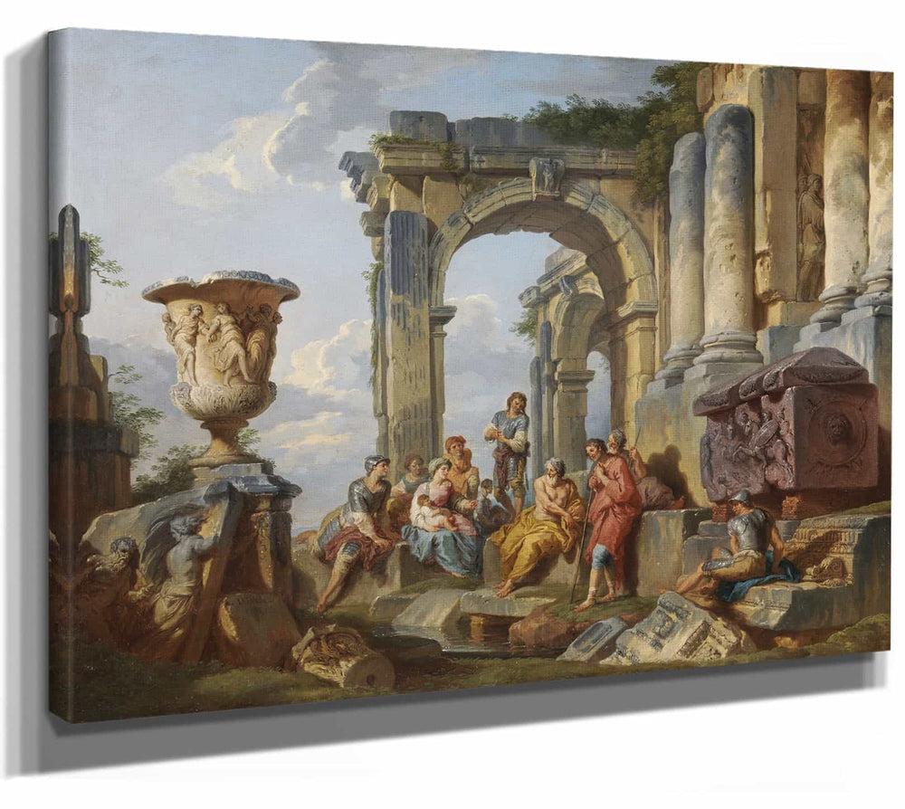 Giovanni Paolo Panini A Capriccio With Saint Peter Preaching To The Romans By Giovanni Paolo Panini