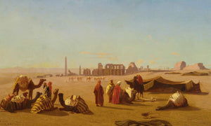 Charles Theodore Frere A Caravan At Rest The Temple Of Karnak Thebes In The Distance By Charles Theodore Frere