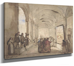 Francois Marius Granet A Cardinal Examining A Painting In A Cloister By Francois Marius Granet