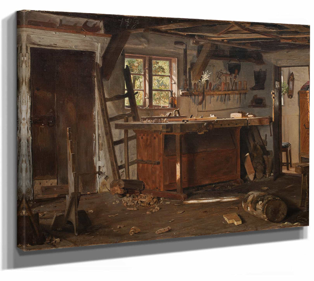 Christen Dalsgaard A Carpenters Workshop (1855) By Christen Dalsgaard