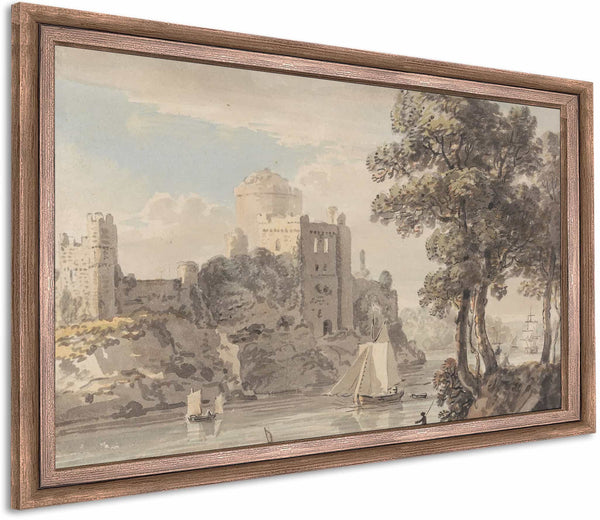 A Castle On A River By Paul Sandby