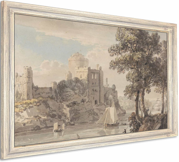 A Castle On A River By Paul Sandby