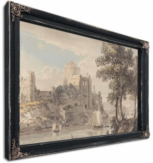 A Castle On A River By Paul Sandby