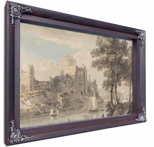 A Castle On A River By Paul Sandby