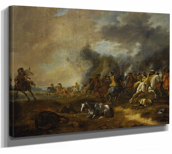 Jan Jacobsz Van Der Stoffe A Cavalry Skirmish By Jan Jacobsz Van Der Stoffe