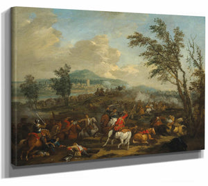 Jan Van Huchtenburgh A Cavalry Skirmish By Jan Van Huchtenburgh 1