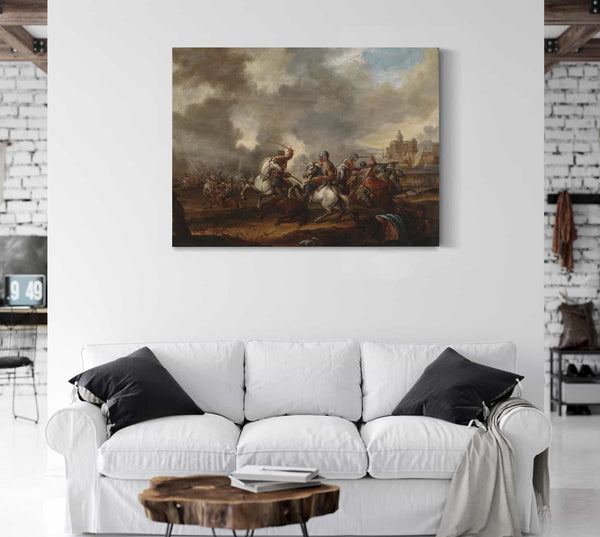 Jan Van Huchtenburgh A Cavalry Skirmish By Jan Van Huchtenburgh