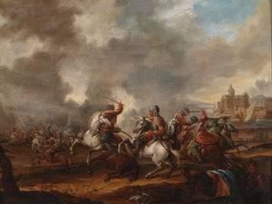 Jan Van Huchtenburgh A Cavalry Skirmish By Jan Van Huchtenburgh