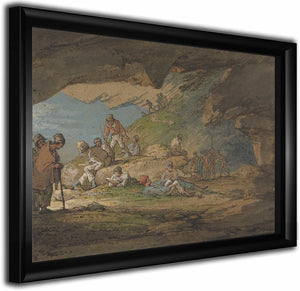 A Cave In Sunlight With Figures By William Payne