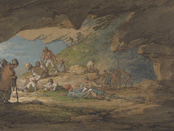 William Payne A Cave In Sunlight With Figures By William Payne