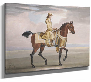 James Seymour 14" x 11" / Stretched Canvas Wrap A Chestnut Horse At Exercise By James Seymour