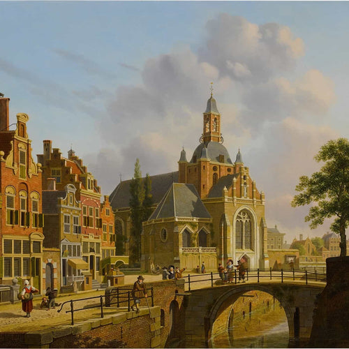 Jan Hendrick Verheyen A Church Along A Canal Holland By Jan Hendrick Verheyen