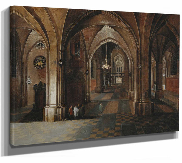 Pieter Neeffs The Elder A Church Interior By Night By Pieter Neeffs The Elder