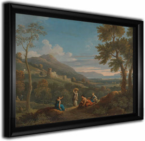 A Classical Landscape With Peasants In The Foreground By Jan Frans Van Bloemen