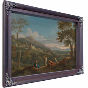 A Classical Landscape With Peasants In The Foreground By Jan Frans Van Bloemen