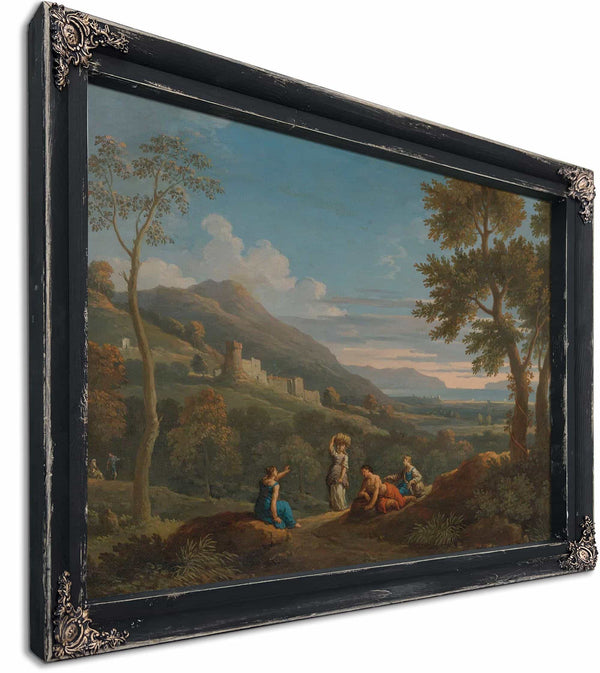 A Classical Landscape With Peasants In The Foreground By Jan Frans Van Bloemen