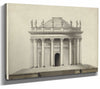 Louis Gustave Taraval 14" x 11" / Stretched Canvas Wrap A Classical Temple By Louis Gustave Taraval