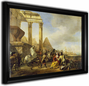 A Coast Scene With Classical Ruins By Jan Baptist Weenix