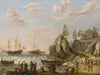 Isaac Willaerts A Coastal Landscape With A Galley An English Galley Frigate And A Rowing Boat In Choppy Waters By Isaac Willaerts