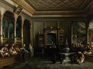 Megerdich Jivanian A Coffee House In Tophane By Megerdich Jivanian