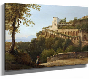 A Convent Near Naples With A View Of Capri By Pierre Athanase Chauvin