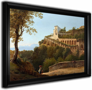 A Convent Near Naples With A View Of Capri By Pierre Athanase Chauvin