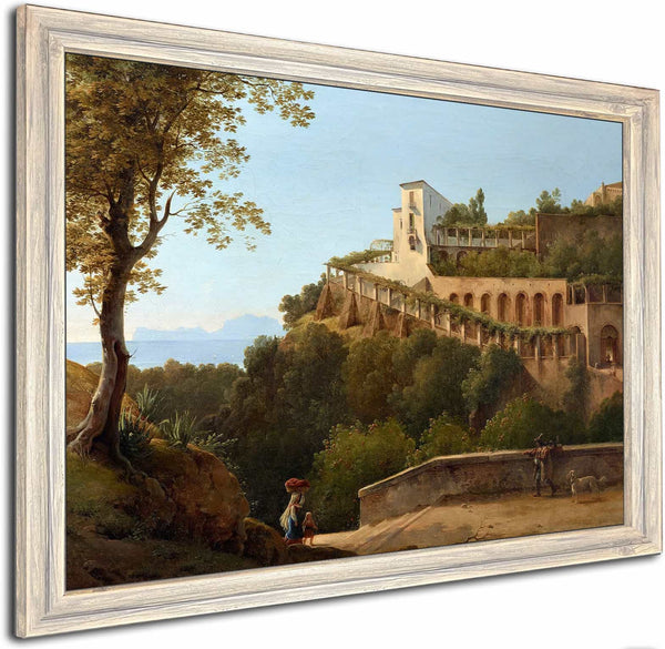 A Convent Near Naples With A View Of Capri By Pierre Athanase Chauvin